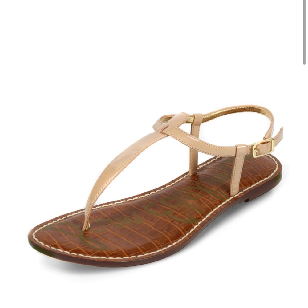 Sam Edelman Gigi Patent Thong Sandals - Almond